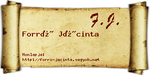 Forró Jácinta névjegykártya